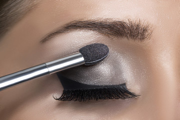 Makeup. Make-up. Eyeshadows. Eye shadow brush