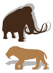 The ancient died-out animals.