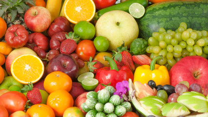 Naklejka na ściany i meble Fruits and vegetables for healthy