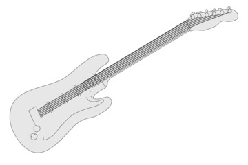 Obraz na płótnie Canvas cartoon illustration of electric guitar