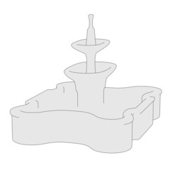 cartoon illustration of classic fountain