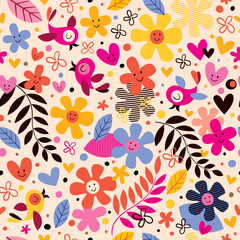 flowers and birds pattern