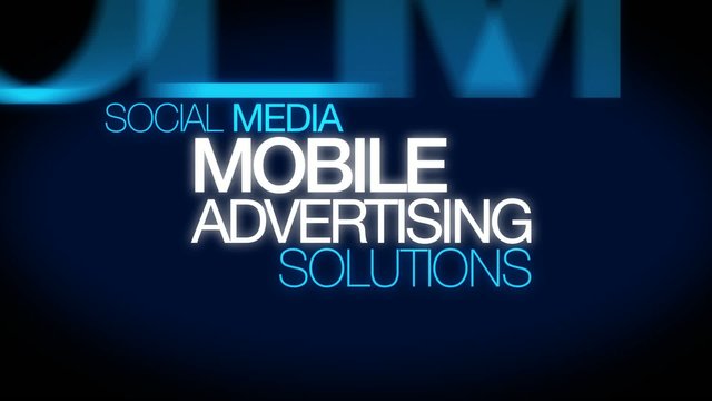 Mobile advertising word tag cloud animation