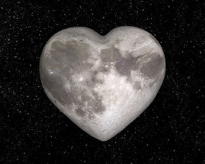 Lune en forme de coeur