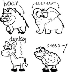 Набор милый мультфильм животных