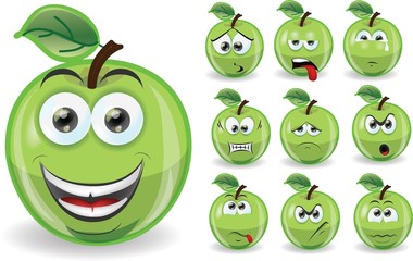 Набор мультфильм милые яблок