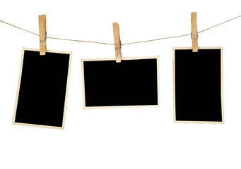 aged photo frames,isolated, free space for your pictures