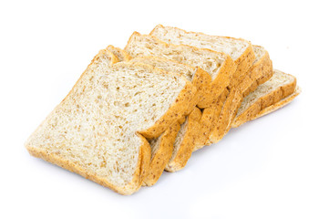 whole wheat bread isolated on white background
