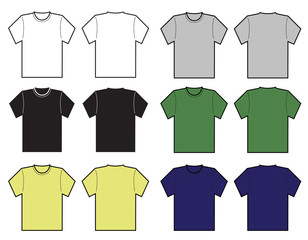 Set of Men T-shirt template