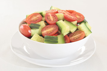 Baby plum tomatoes and cucumber