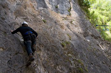 Bergsteiger in den Dolomiten - Alpen