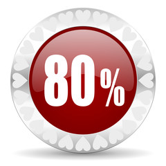 80 percent valentines day icon