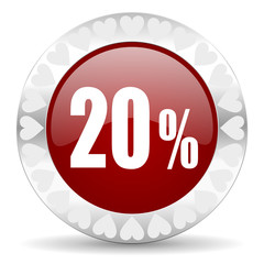20 percent valentines day icon