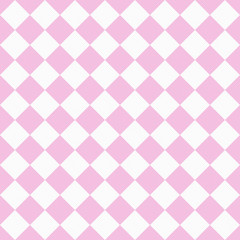 Pale Pink and White Diagonal Checkers on Textured Fabric Backgro