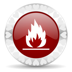 flame valentines day icon