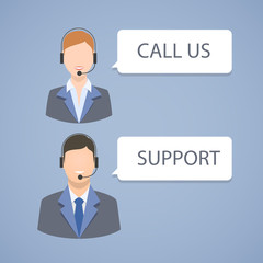 Call center support emblem