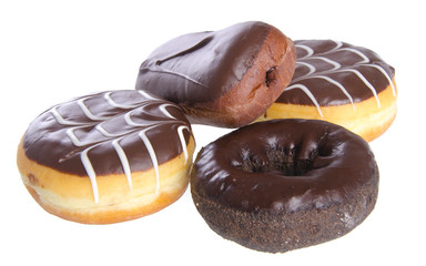 chocolate donuts on a background