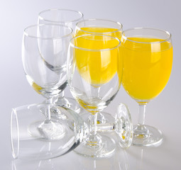 orange juice on a background
