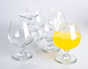 orange juice on a background