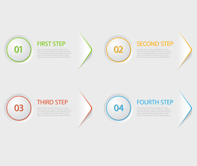 One two three four - flat vector progress icons for four steps