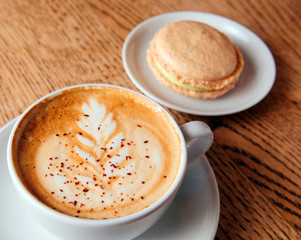 cappuccino cup with cookies