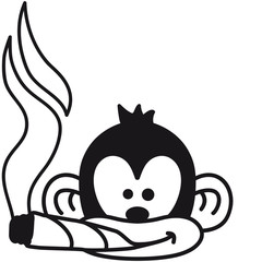 Cool Joint Smoking Monkey Face