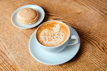 cappuccino cup with cookies