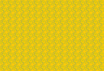 yellow background with round ornaments.