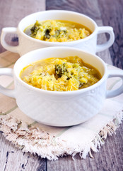 Cabbage, broccoli and lentil soup