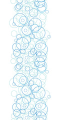 vector abstract blue circles vertical border seamless pattern