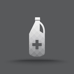 Vector of transparent medicine bottle icon