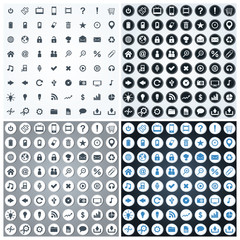 Large set of elegant web icons