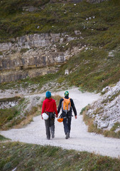 Wanderer in den Dolomiten - Alpen
