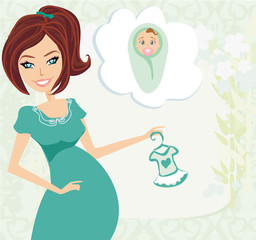 pregnant woman it has a birth to a girl - baby shower card