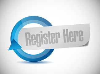 register here message illustration design