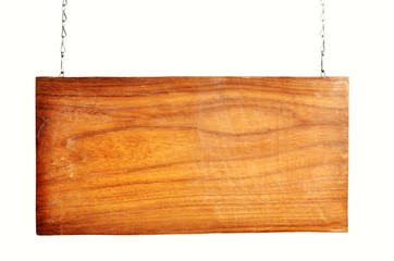 altes Holzschild hängt Kette