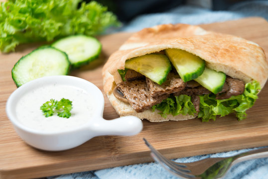Pita mit Sojafleisch und Gem&uuml;se