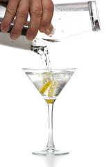 pouring a martini