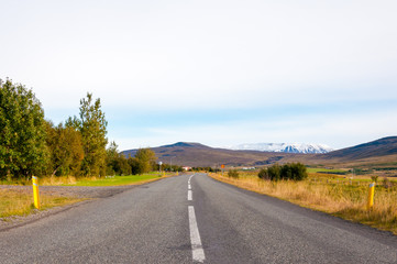 Beautiful mountain road in Iceland