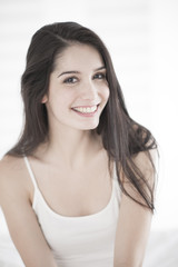 Beautiful woman on a bed