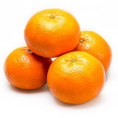 Tangerine on a white background