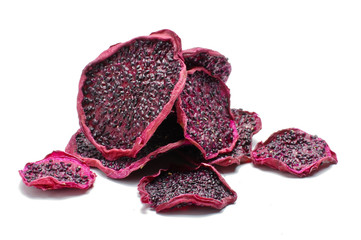 Pile of dried dragon fruit slices