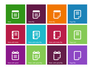 Notepad and sticky note icon set.