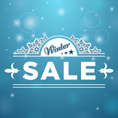Signboard Winter Sale tree stars