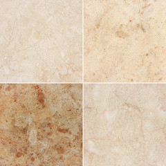 Four different texture of a light marble and granite (high.res)