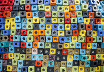 Colorful brick wall pattern4