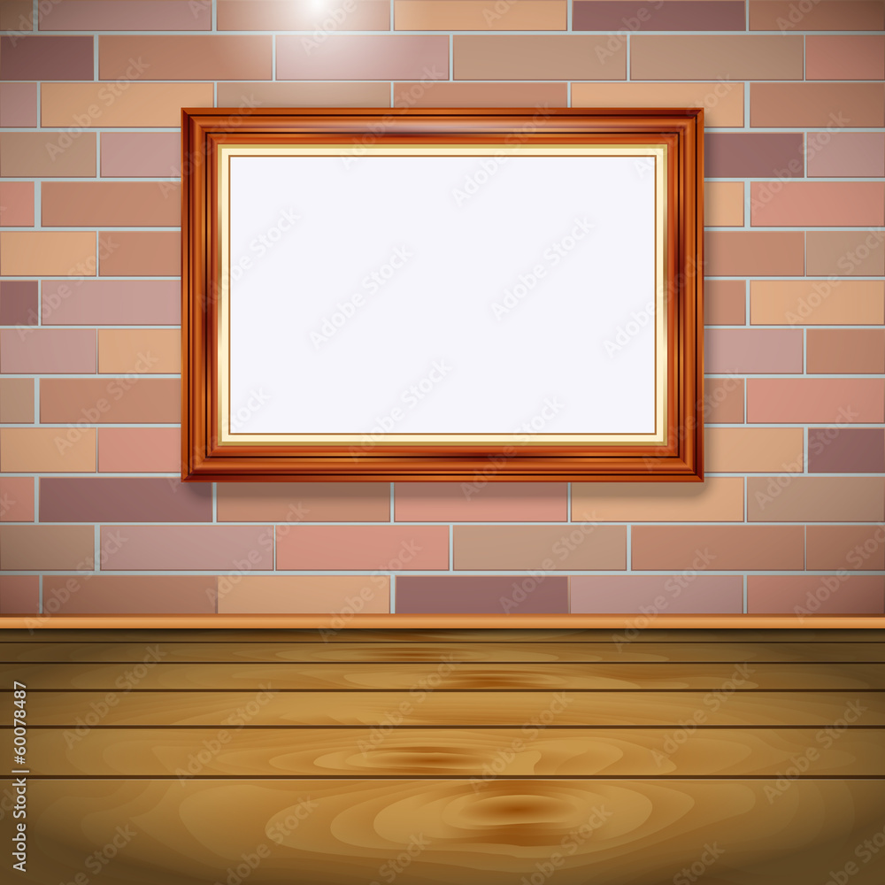Poster Interior vector background with empty frame