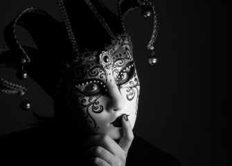 portrait with Venice mask