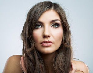 Naklejka premium Beauty woman face close up portrait.