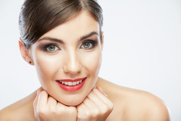 Naklejka premium Beauty face of young woman